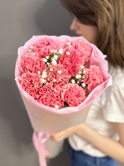 Букет из 9 розовых диантусов