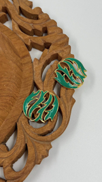 Серьги с зелёной эмалью