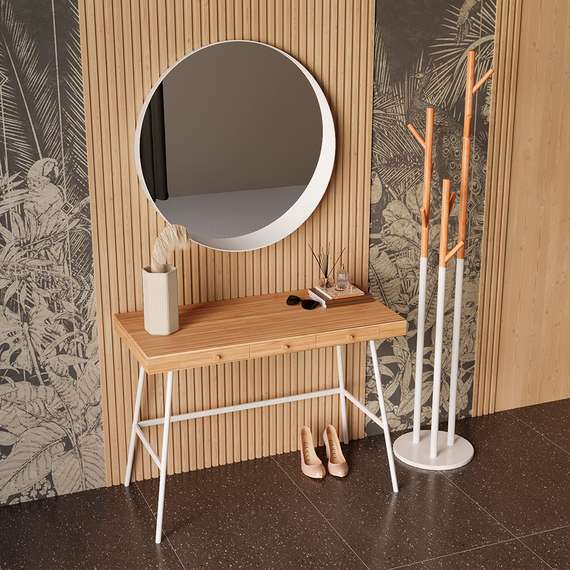 Вешалка напольная solheim, 171 см, белый мрамор/натуральное дерево