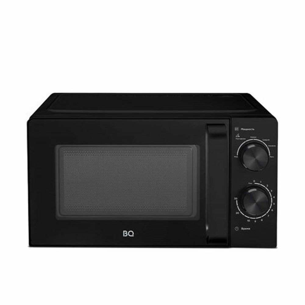 Микроволновая печь BQ (БИ-КЬЮ) MWO 20004SM/W, объем 20 л, мощность 700 Вт, механическое управление, черная, 86201765