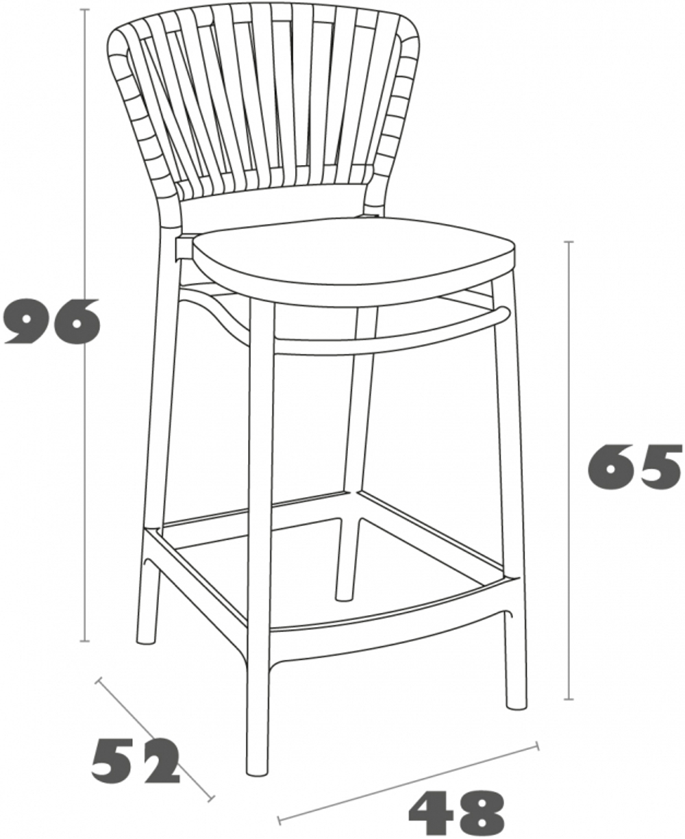 Стул пластиковый полубарный Siesta Contract Portofino, марсала