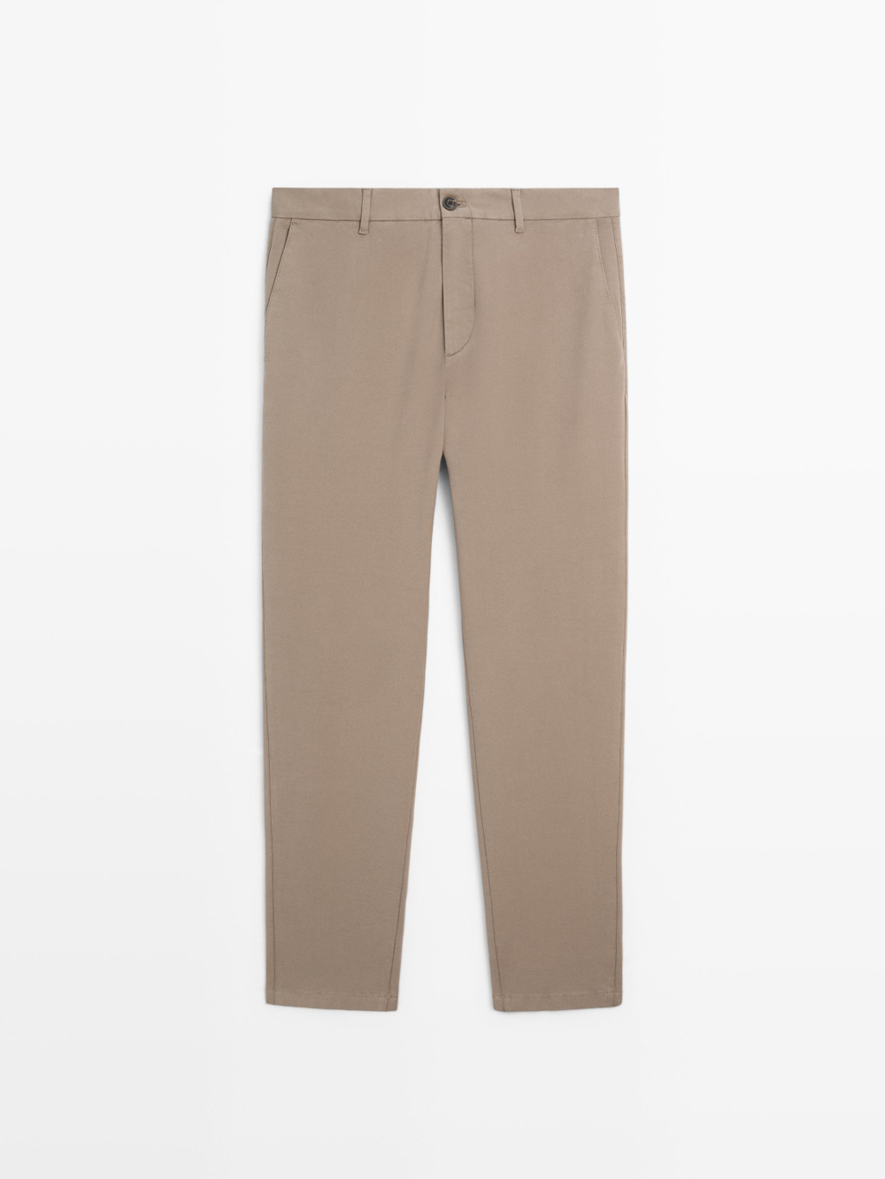 Massimo Dutti Зауженные брюки из хлопка, норка