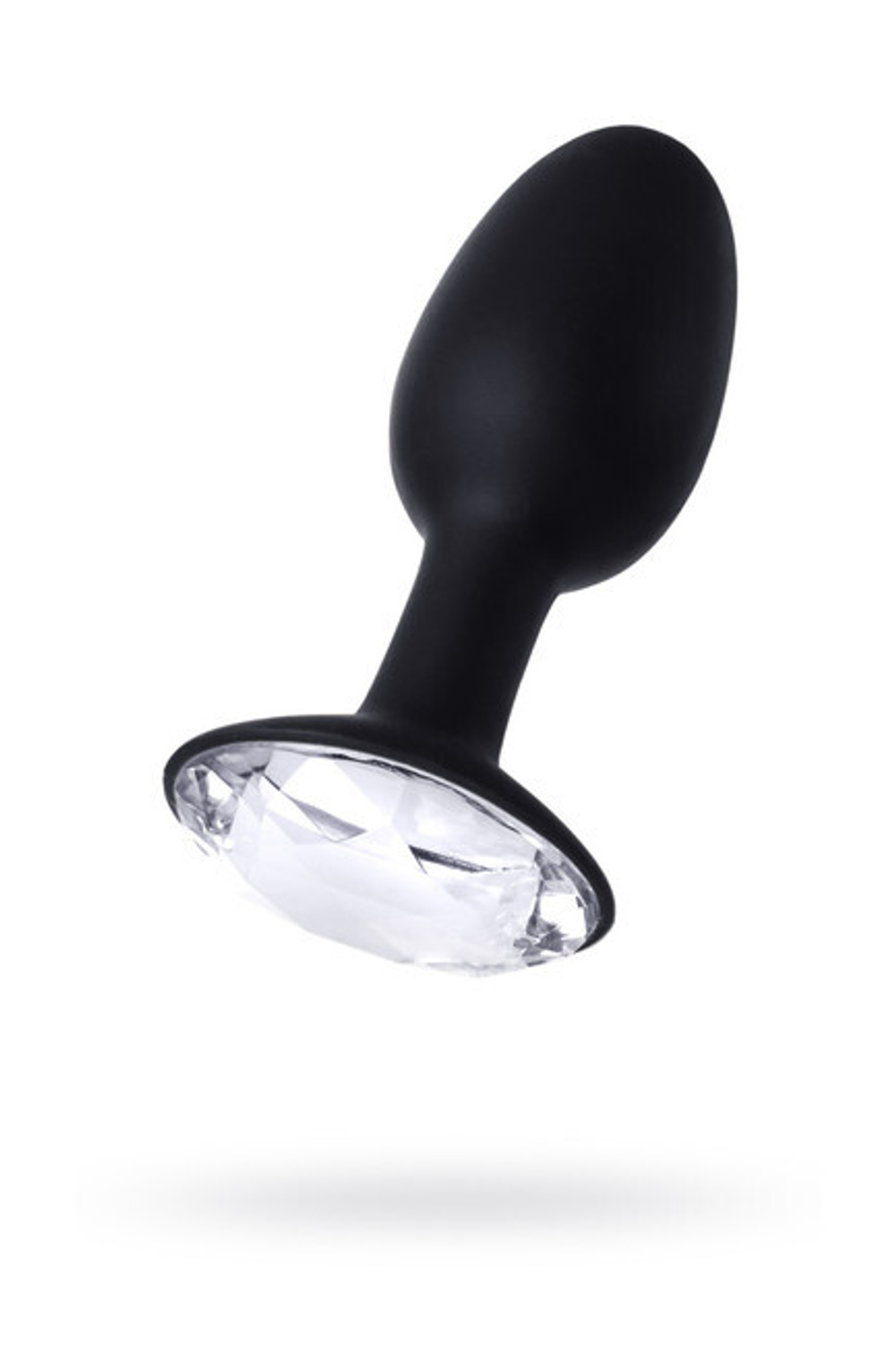 Силиконовая анальная втулка с прозрачным кристаллом в основании Crystal Amulet small (Цвет: черный с прозрачным)