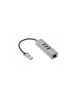 Telecom Переходник USB 3.0 --&gt;RJ-45 1000Mbps +3 USB3.0, Aluminum Shell, 0.2м Telecom &lt;TA311U&gt;