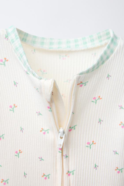 ZARA НАБОР ИЗ 2 КОМБИНЕЗОНОВ В КЛЕТКУ ВИШИ И С ЦВЕТОЧНЫМ ПРИНТОМ, ЭКРЮ