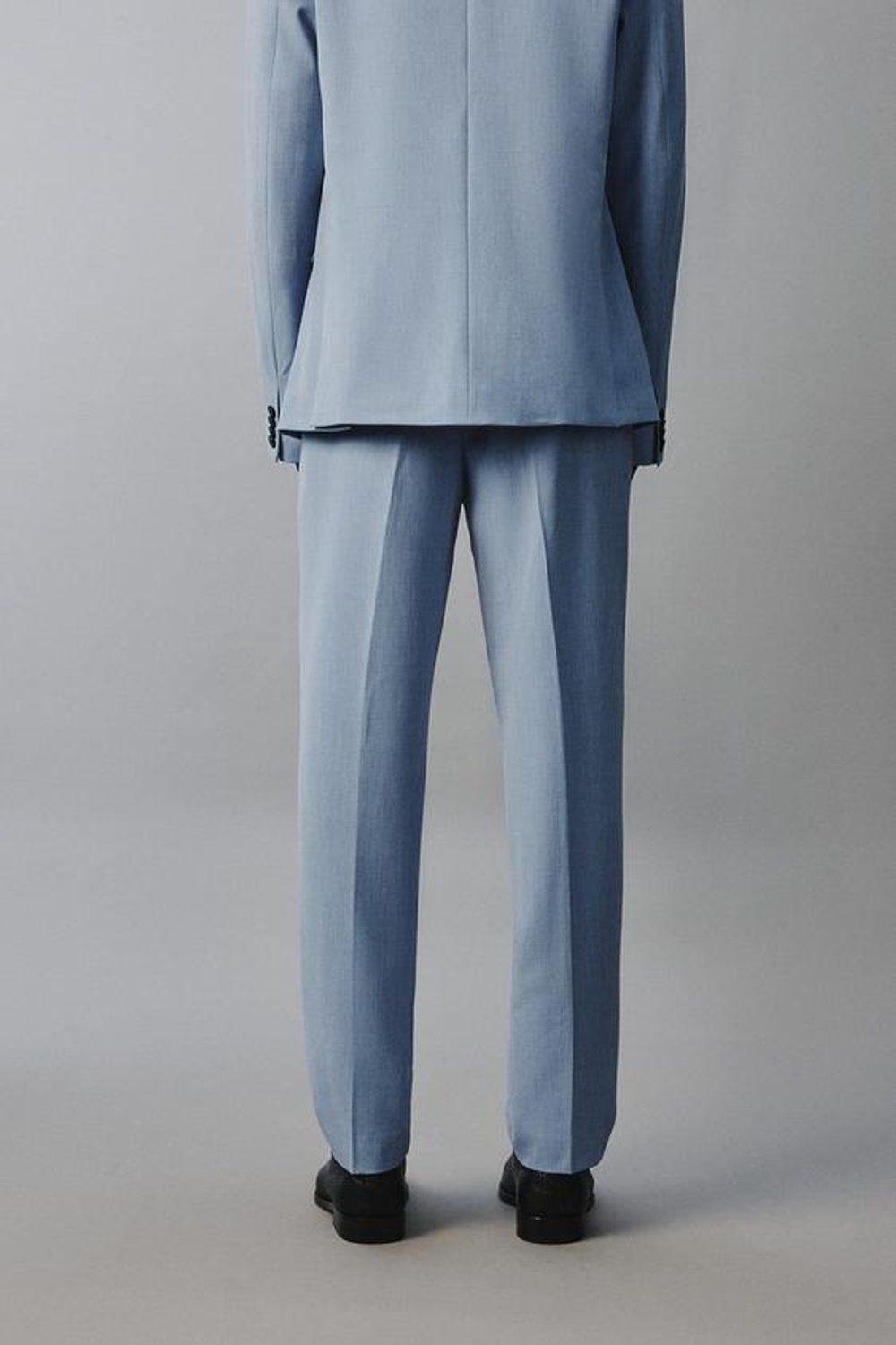 ZARA КОСТЮМНЫЕ БРЮКИ СТРУКТУРИРОВАННЫЕ, НЕБЕСНО-ГОЛУБОЙ