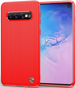 Чехол для Samsung Galaxy S 10 цвет Red (красный), серия Bevel от Caseport