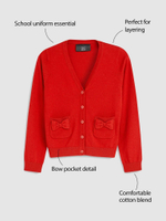 Кардиган школьный с карманами для девочки Next 644-160, Красный