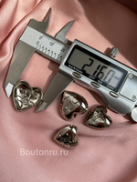 Пуговицы Сел. сердечки серебристые