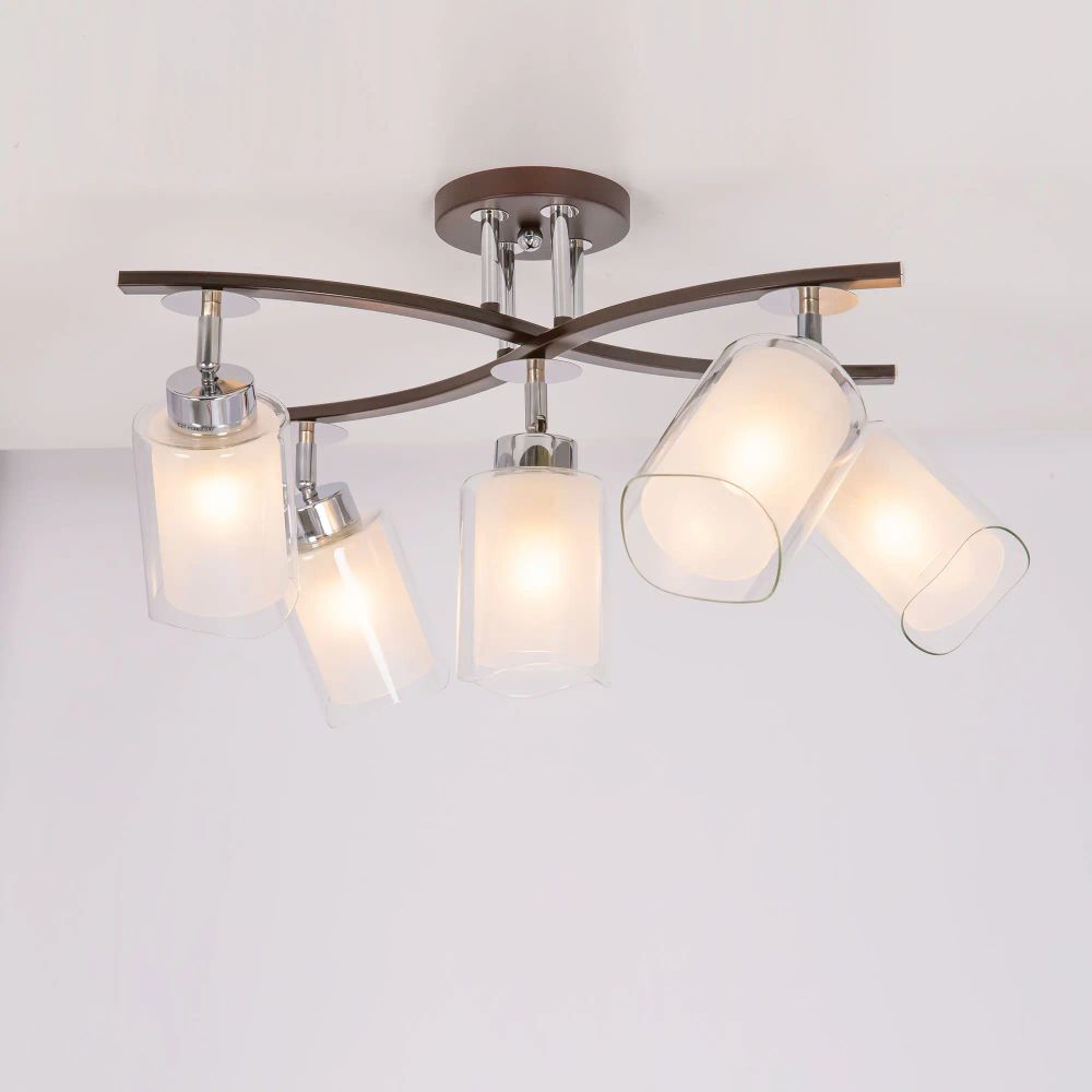 Citilux Фортуна CL156152 Люстра с поворотными плафонами Венге Хром