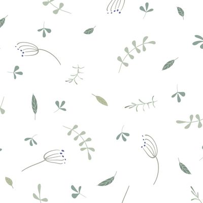 pattern with leaves and flowers 29102021 white