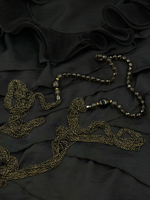 Колье-трансформер из раухтопаза и цепочки в оттенке черный с золотом