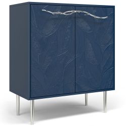 Комод Арт Колор leaves Стайл Сильвер с 2 полками Королевский синий