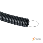 Труба гофр, негорючая безгалогеновая FRHF с протяжкой d32 мм (50 м) черная EKF-Plast