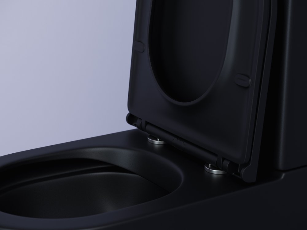 Унитаз-компакт безободковый Ceramica Nova Metropol Rimless CN4001MB с крышкой-сиденьем микролифт, черный матовый
