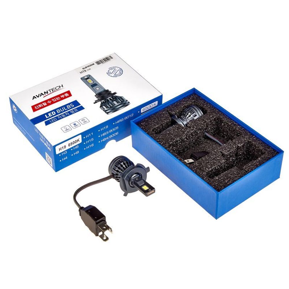 Лампа светодиодная LED Avantech H19 12V 35W, 6500К 3500lm (комплект 2 шт.) ALB1935W