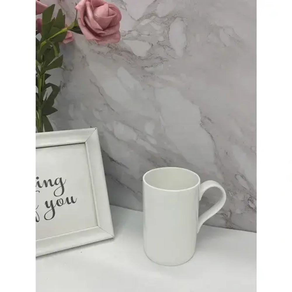 Кружка фарфоровая 300мл «Белая» прямая