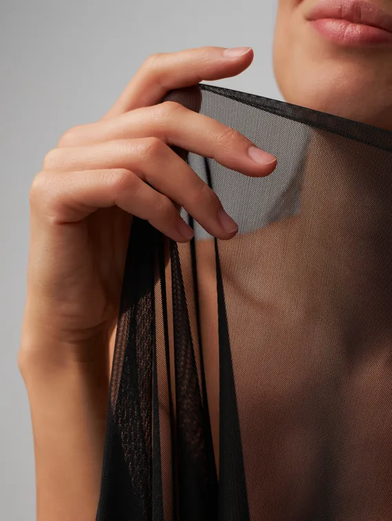 Сетка эластичная Lauma оптом с эффектом голого тела, черный 170