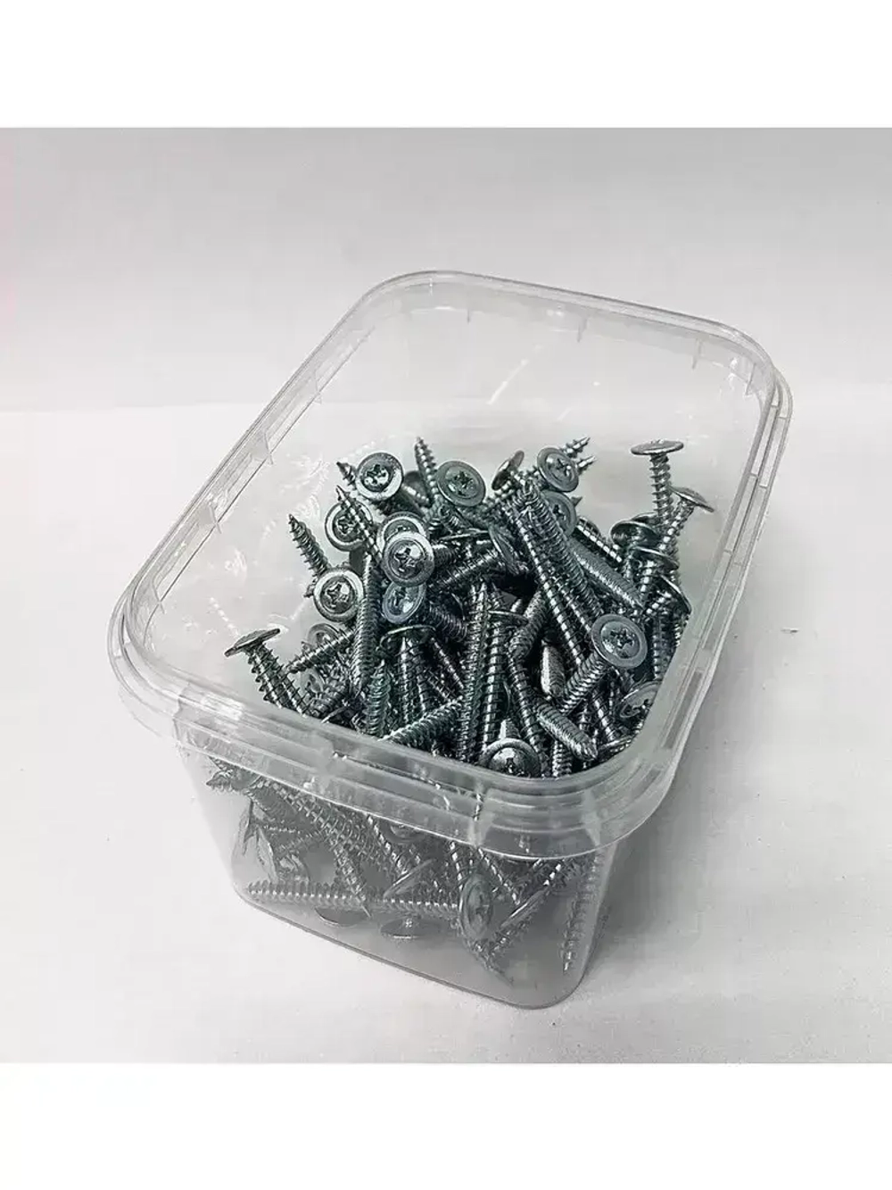 Саморез по металлу с прессшайбой острый 4,2х75 (100 шт), контейнер