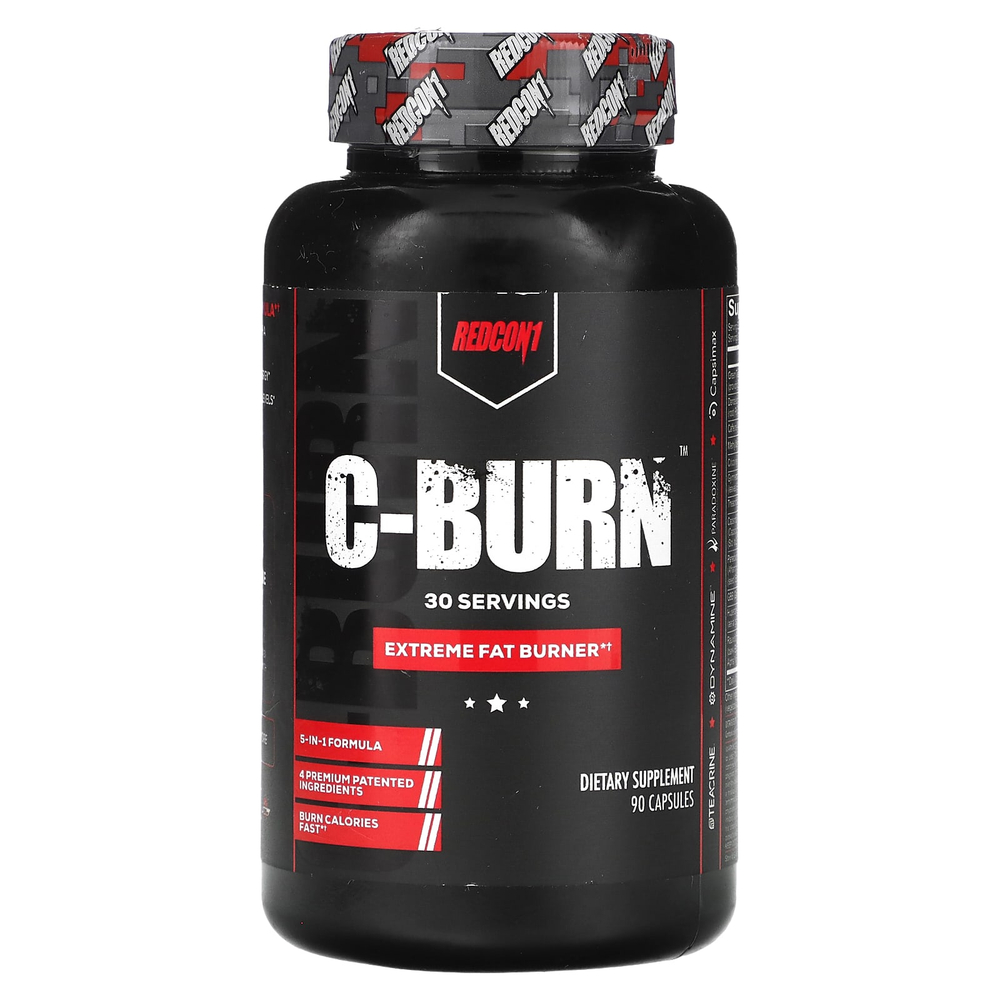 Redcon1, C-Burn, экстремальный сжигатель жира, 90 капсул