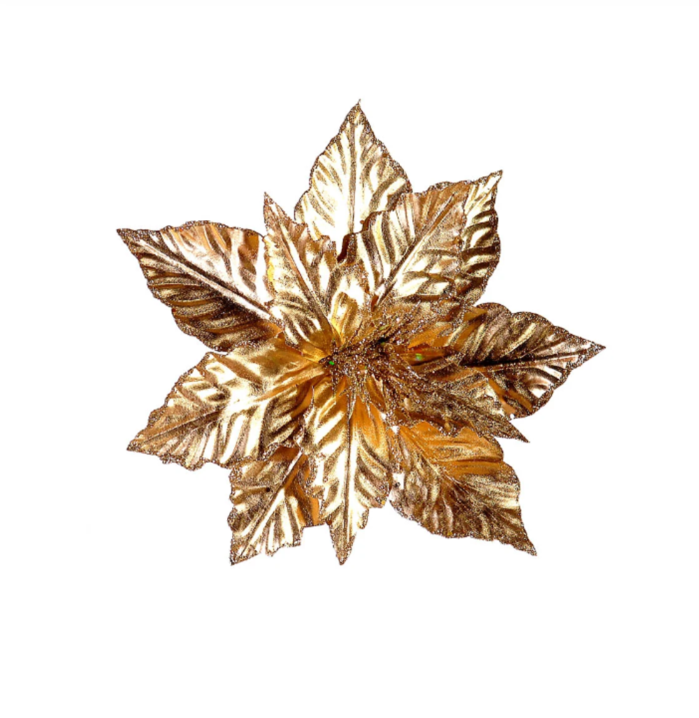 Пуансеттия золотая, 30 см [Арт. 15202]