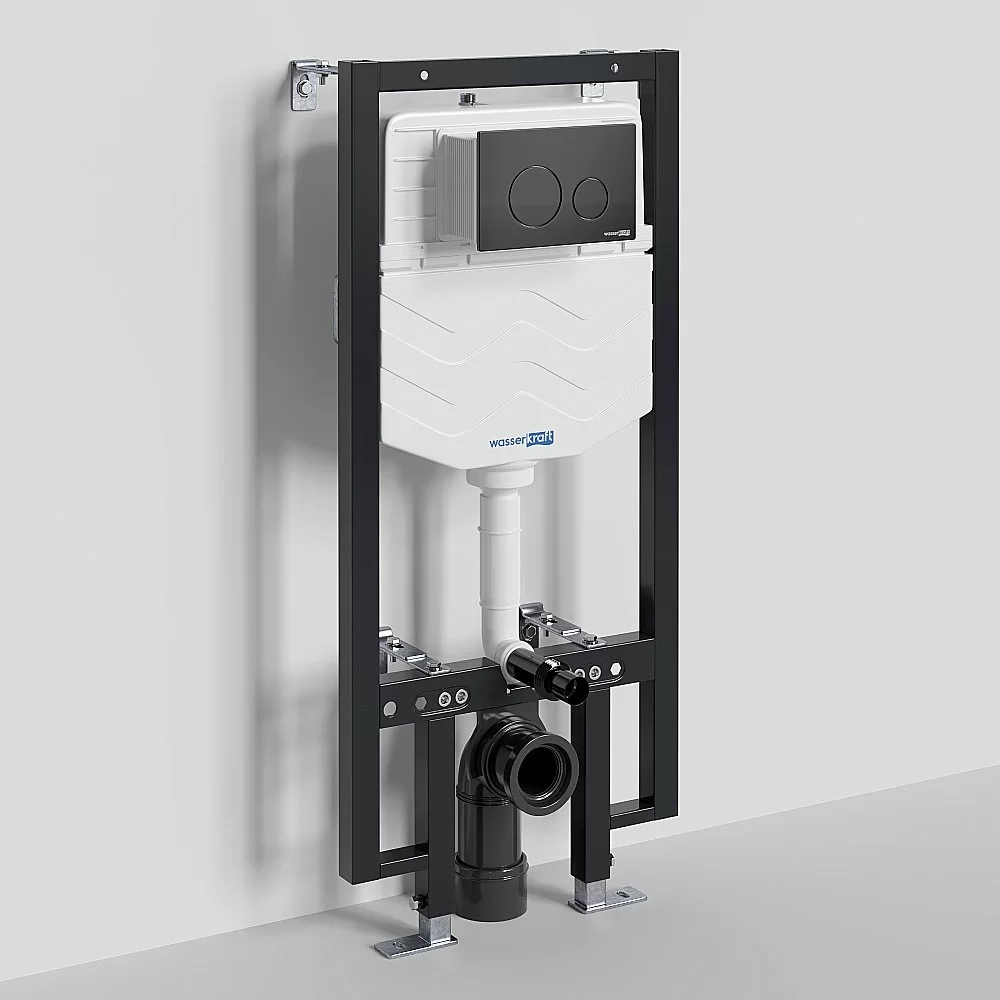 Инсталляция для унитаза WasserKraft Vils 56TLT.010.ME.MB02 с черной матовой кнопкой