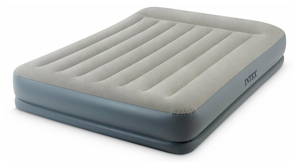 Кровать надувная Intex, 191х99х42 см, 64132NP, нас встроен, электр, флок, с ребрами жест, 136 кг