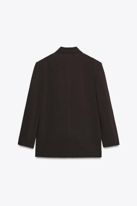 ZARA ДВУБОРТНЫЙ БЛЕЙЗЕР ОВЕРСАЙЗ, КОРИЧНЕВЫЙ