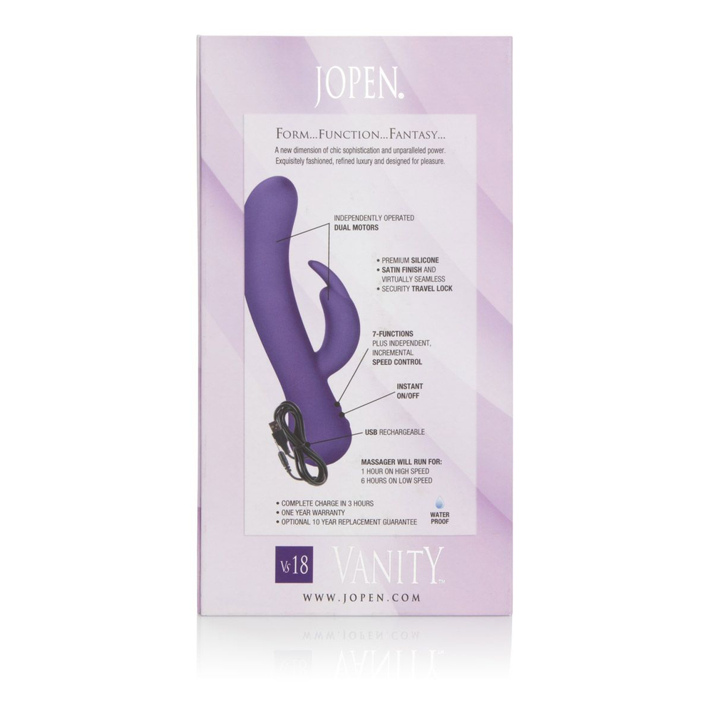 Фиолетовый вибратор со стимулятором клитора Vanity Vs18 - 21 см. (Цвет: фиолетовый)