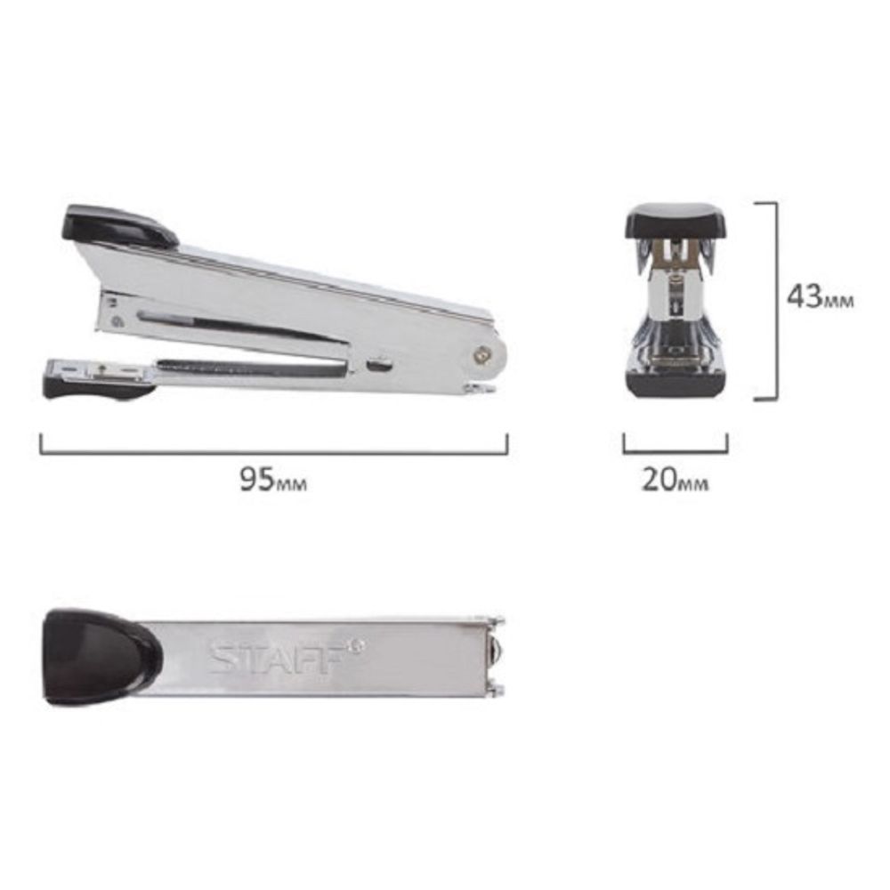 Степлер №10, Staff Manager, до 18л, металлический корпус, черный