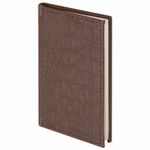 Телефонная книжка МАЛЫЙ ФОРМАТ (80х130 мм) А7, BRAUBERG "Cayman", под крокодиловую кожу, 56 л., вырубной алфавит, коричневая, 125135