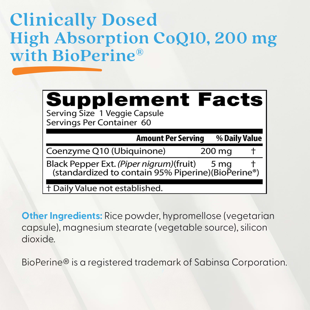 Doctor's Best, легкоусвояемый коэнзим Q10 с BioPerine®, 60 растительных капсул