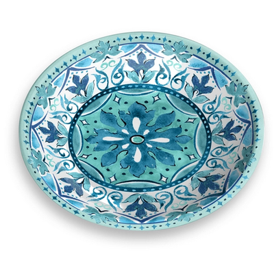 Tarhong миска для животных "gibraltar", бирюзовая с рисунком, 13.3х2.8см/180мл