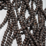"Кофейный" снежный обсидиан натуральный, бусины в форме шара 4,3мм