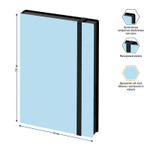 Ежедневник недатированный, А5, 136л., кожзам, Berlingo "Instinct", черный/аквамарин, с резинкой