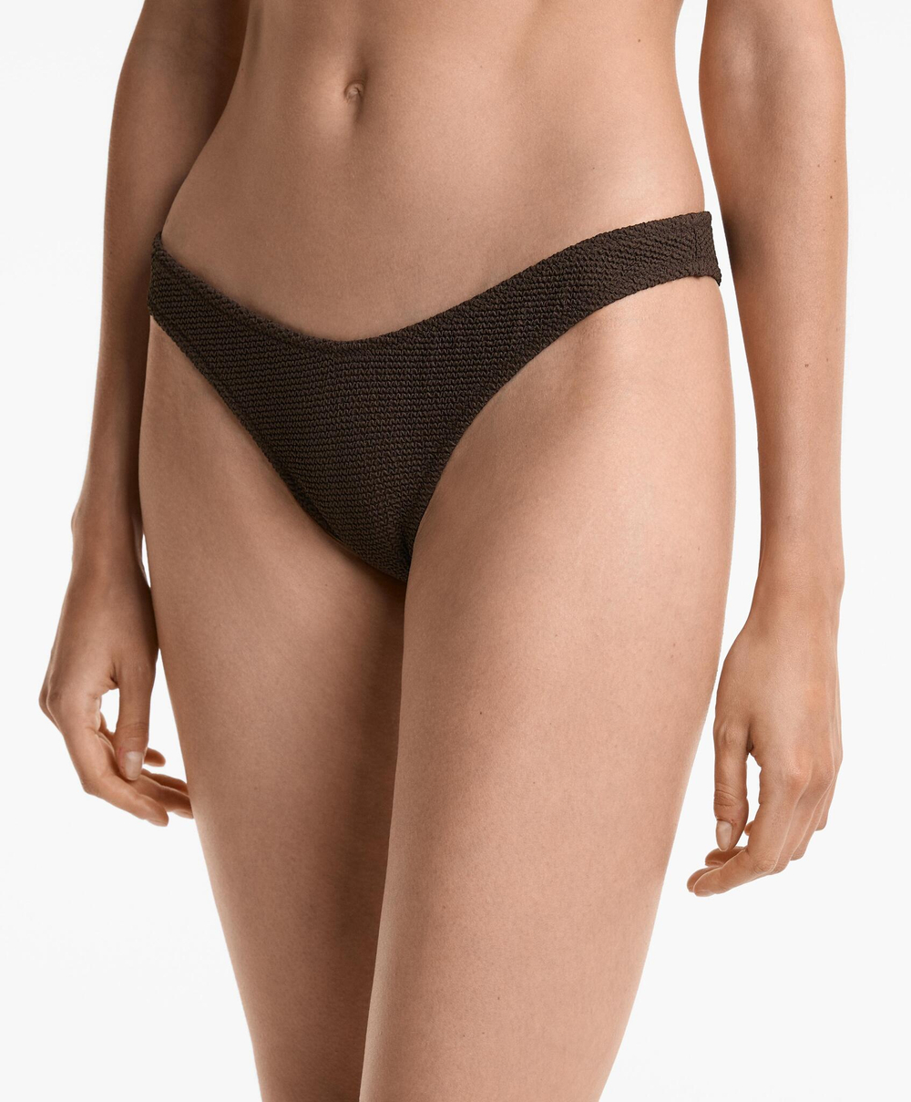 OYSHO Бразильские плавки-бикини с U-образным вырезом, шоколадный