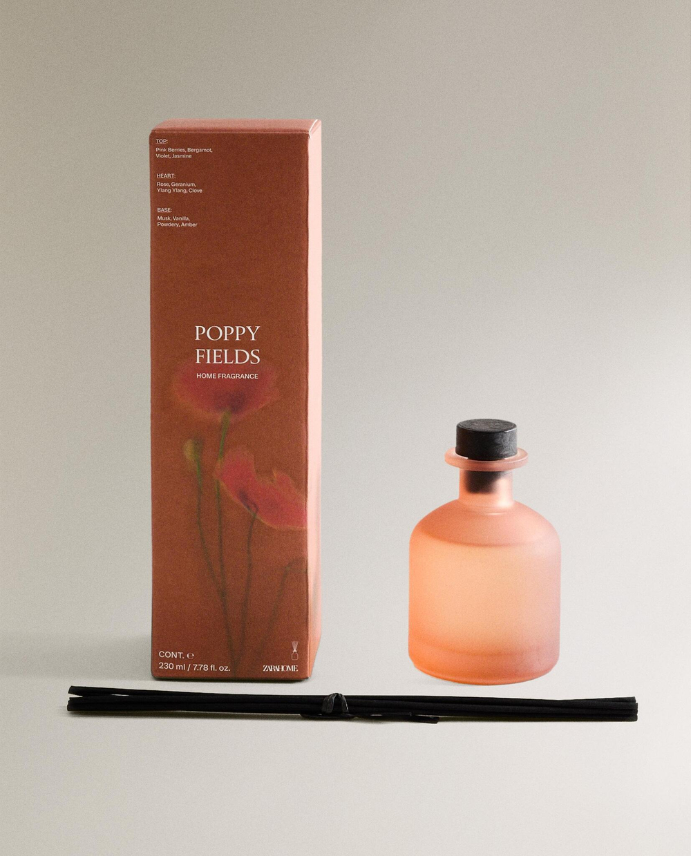 Zara Home POPPY FIELDS REED DIFFUSERS — ароматический диффузор с тростниковыми палочками, Маковые поля, 230 мл