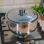 Кастрюля 3,2л нерж "Астра", d20см, h11см с металлической крышкой, ТРС, капсульное дно, индукция