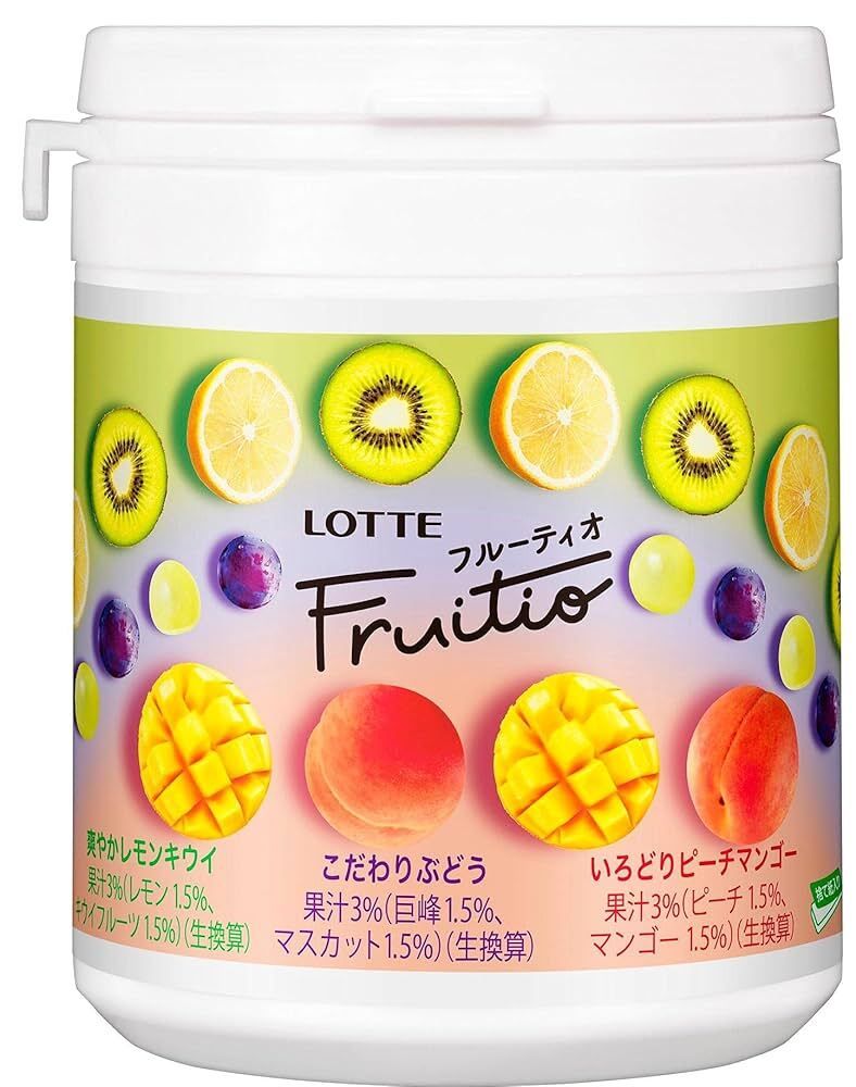 Жевательная резинка FRUITIO Assorted Family Bottle, Lotte, 143г