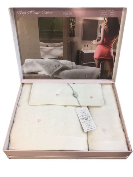 Набор полотенец SOFT HEARTS крем Maison Dor