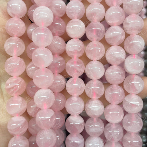 Кварц розовый мадагаскарский 10 мм, бусины - шарики