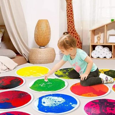 Декоративная круглая плитка "Живой пол клякса"