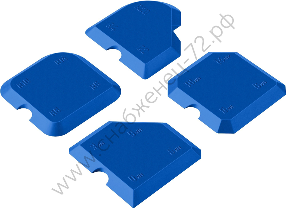 ЗУБР в наборе, 4 шт., 16 профилей, Специальные шпатели для формовки швов, ПРОФЕССИОНАЛ (1015-H4)