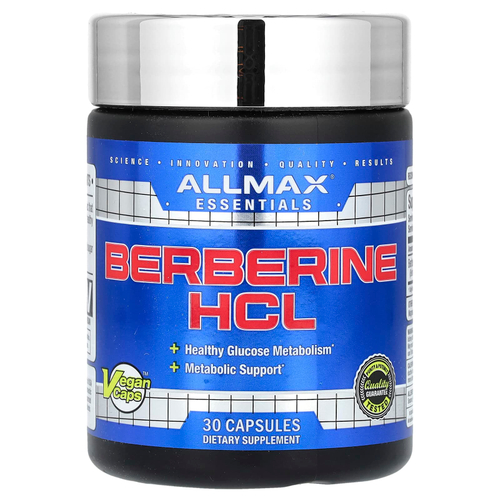 ALLMAX, Essentials, берберин гидрохлорид, 500 мг, 30 веганских капсул