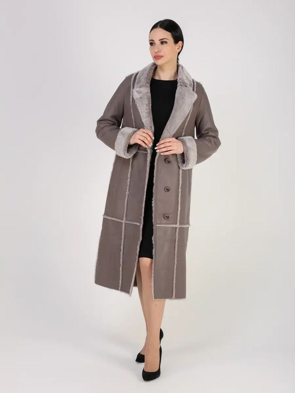 Дубленка зимняя натуральная длинная