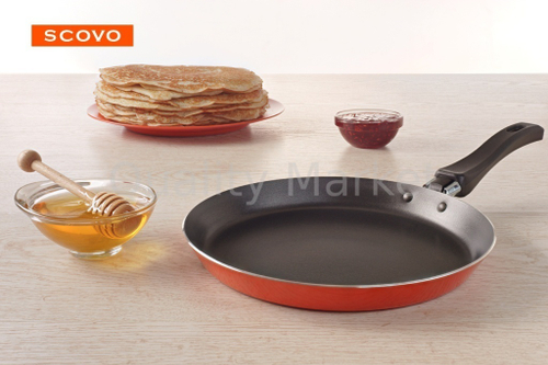 Candy Блинница 220мм "Orangino" толщ.ст.и дна 1,8мм,черн/оранж,пласт.руч,3-х сл. А/П покр.