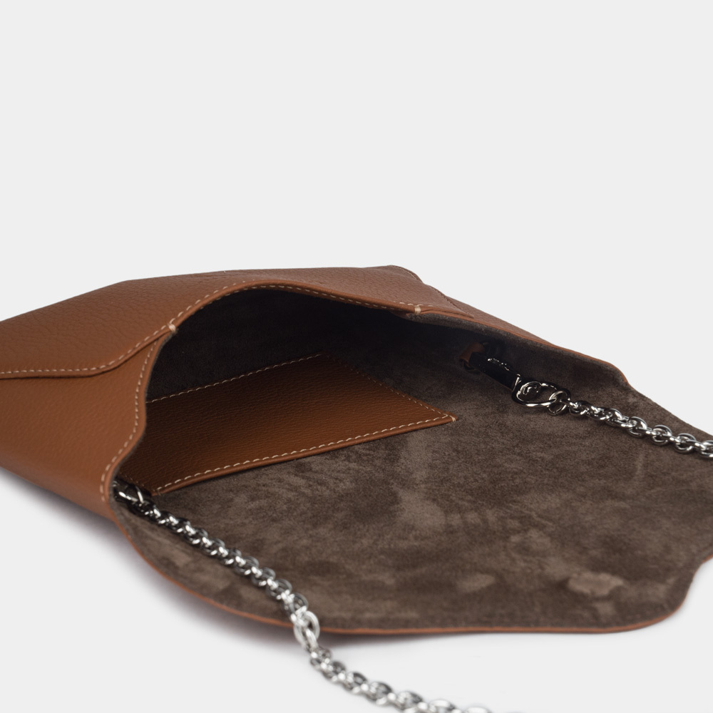 Сумка-клатч Florette из кожи теленка, цвета карамель