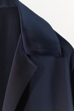 ZARA АТЛАСНАЯ РУБАШКА С ЗАВЯЗКАМИ, МОРСКОЙ ЯРКО-СИНИЙ