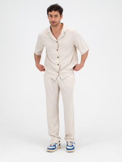 Костюм льняной с брюками. Песок