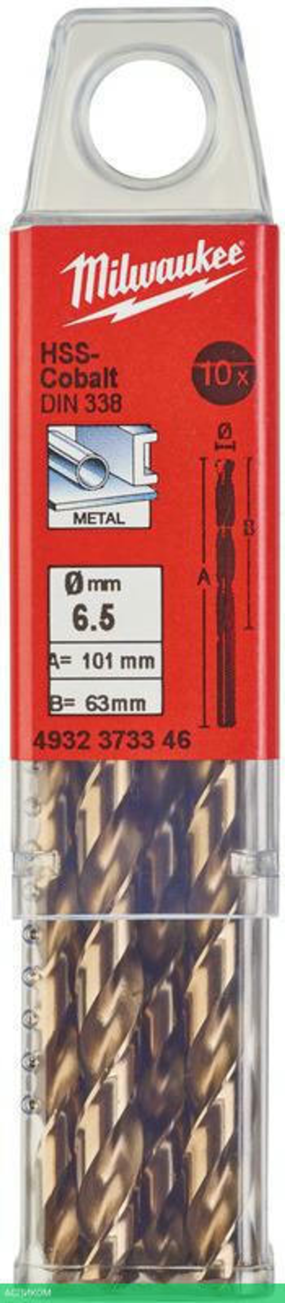 Сверло по металлу Milwaukee HSS-Co 6.5мм 10шт (4932373346)